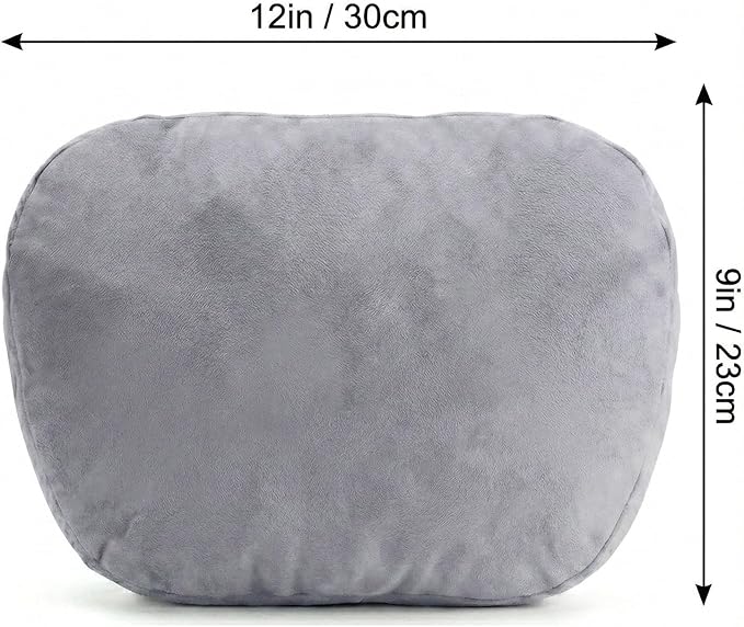 2PCS Car Pillow for Car Neck Pillow for Driving Seat Leather Neck Support Soft Cushion Back Support Head-Rests for Vehicle Sleeping with Elastic Adjustment Strap (Grey, Head)