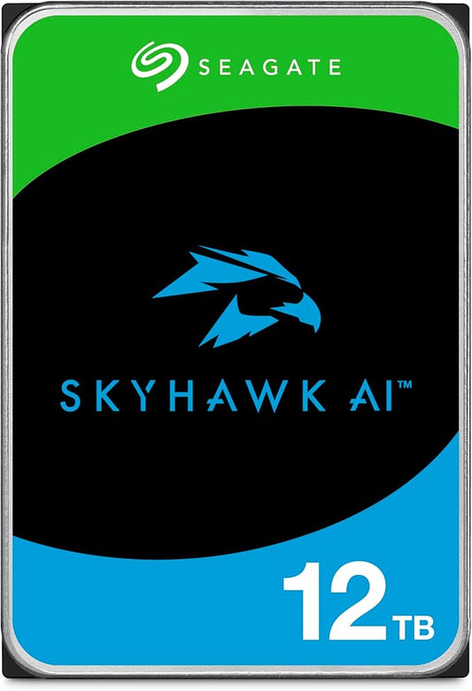 Seagate Skyhawk AI 12TB Video Internal Hard Drive HDD – 3.5 Inch SATA 6Gb/s 256MB Cache for DVR NVR Security Camera System with in-House Rescue Services – Frustration Free Packaging (ST12000VE003)