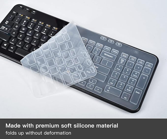 Keyboard Cover Skin for Logitech K360 MK360 Wireless Keyboard, Logitech K360 MK360 Waterproof Silicone Keyboard Protector, Clear