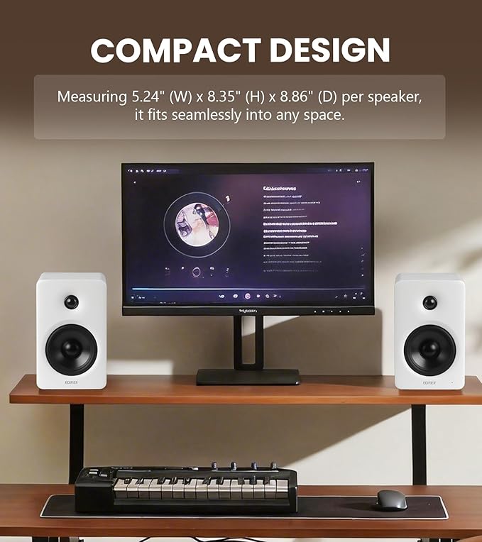 Edifier M90 Computer Speakers, 100W RMS Desktop Speakers, Hi-Res Audio, LDAC,Bluetooth 6.0 Compact Speaker, HDMI eARC/Optical/USB-C/AUX Input, SUB Out Powered Speakers, Remote Control for TV/PC-Black