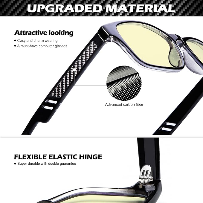 ANYLUV Blue Light Glasses Men Women Computer Gaming Glasses Anti Eyestrain Lightweight Blue Light Blocking Glasses