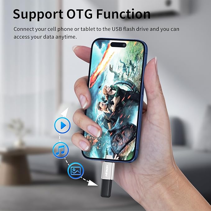 USB C to USB Adapter 4 Pack,3A 100W Fast Charging 10Gbps Data Transfer,Type-C Male to USB 3.2 Female OTG Adapter for M-acBook Pro/Air,Phone15 16 17,Pad,G-alaxy,X-Peria,S-urface,D-ell XPS Silver