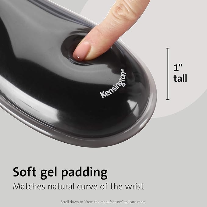 Kensington Duo Gel Mouse Pad with Wrist Rest,Ergonomic Wrist Support for Pain Relief,Comfortable Non-Skid Gel Pad for Computer,Laptop,Office & Home 9.6" x 7.6",Blue K62401AM,(Pack of 4)