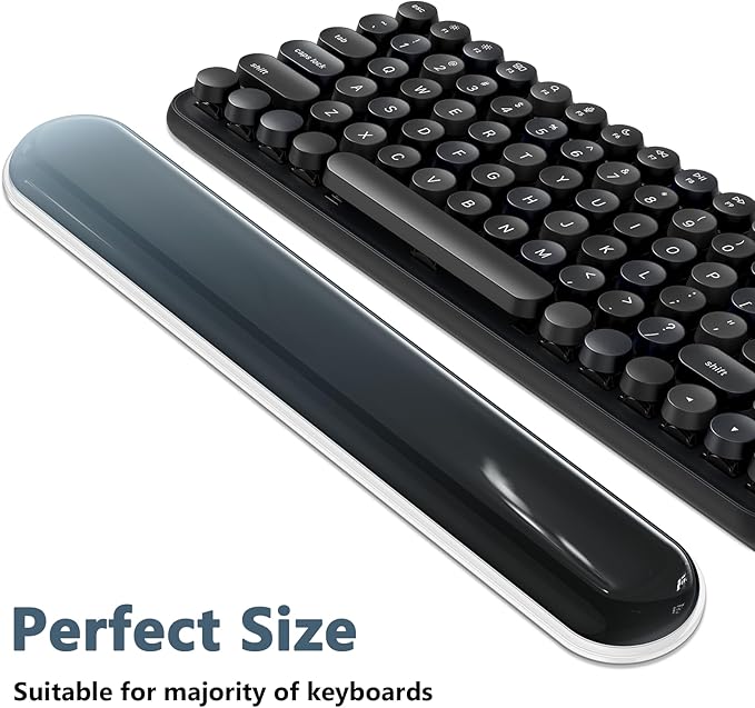 AKIT Ergonomic Mouse Pad with Wrist Rest& Keyboard Wrist Rest, Wrist Rest for Computer Keyboard, Pain Relief, Non-Slip Gel Base, Mousepad Wrist Support for Gaming, Office, Waterdrop Shaped Black