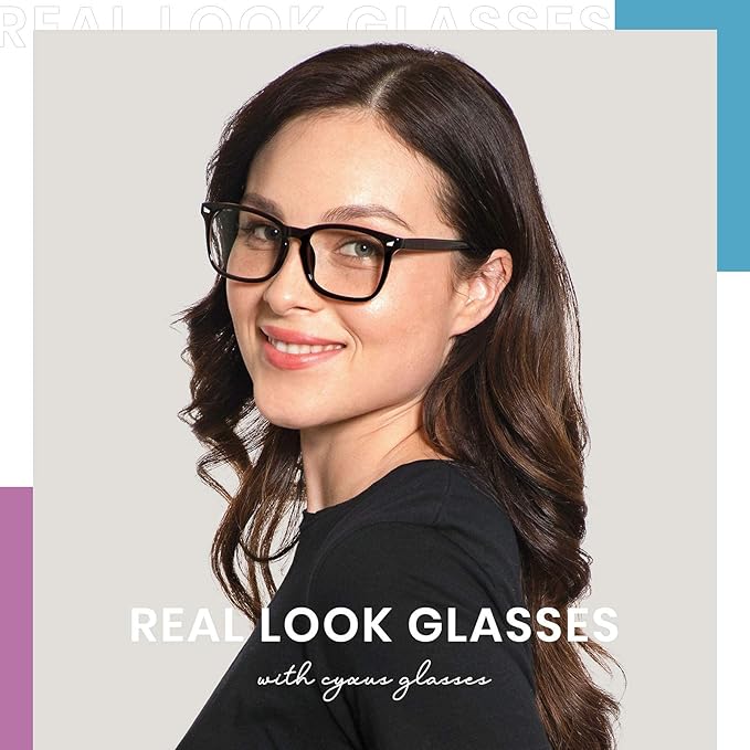 Cyxus Blue Light Glasses Men Women Reduce Eye Strain UV Blocking for Office Work Computer Screen 8082