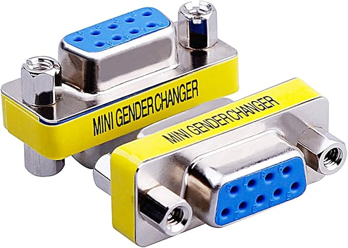 abcGoodefg 9 Pin DB9 Cable Gender Changer Female to Female VGA Gender Changers Coupler Adapter 10 Pack