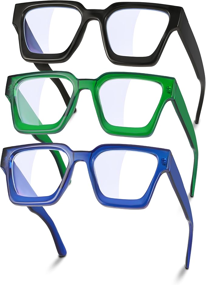 YDAOWKN Oversized Blue Light Blocking Glasses for Woman Rectangle Frame Fashion Chic Preppy Anti Eyestrain