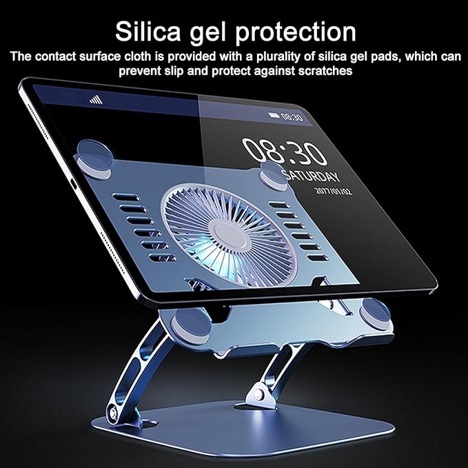 Laptop Cooler Cooling Pad Stand - Slim Ergonimic Laptop Stand for Desk, 3 Speed Cooling Fan Adjustable Height Laptop Cooling Stand for MacBook 11-15.6 Inch (Silver), YT628-2