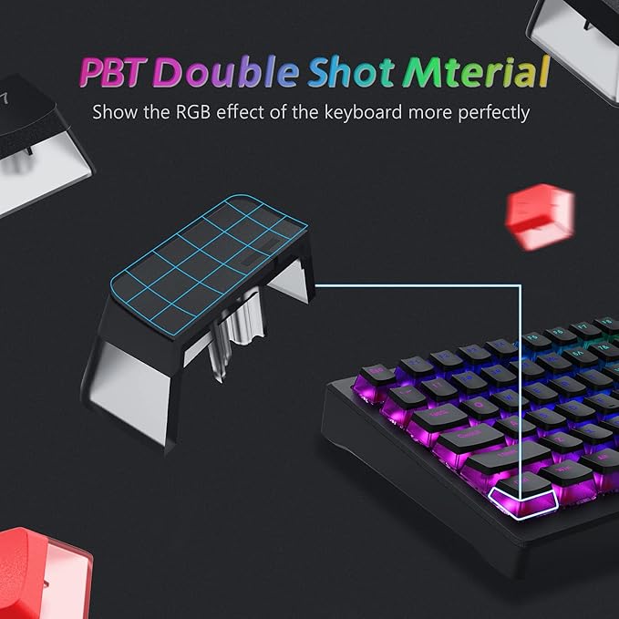 Womier Pudding Keycaps for Mechanical Keyboard 60 65 75 100 Percent - PBT Shine Through Keycaps,165 Keys Key Cap Set, OEM Profile Custom for Cherry MX Switches Mechanical Keyboard, Black/Orange