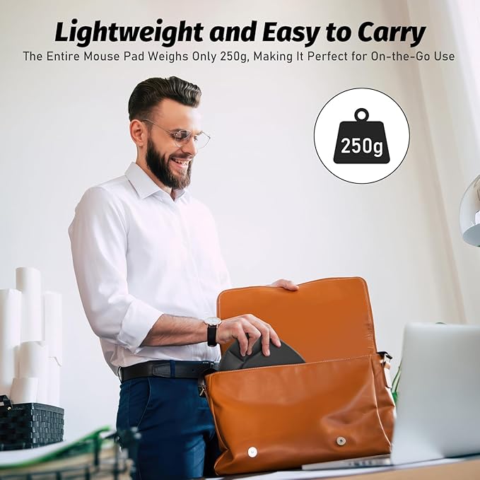 Ergonomic Mouse Pad with Skin-Friendly Lycra Memory Foam Wrist Rest, Easy-to-Clean Smooth PP Surface, and Non-Slip PU Base – Ideal for Vertical, Ergonomic, and Office Mice (Jet Black)