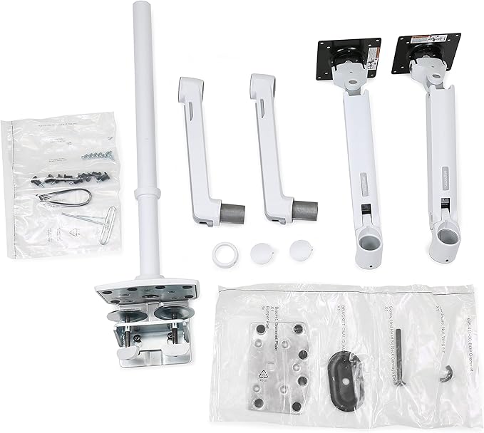 Ergotron – LX Vertical Stacking Dual Monitor Arm, VESA Desk Mount – for 2 Monitors Up to 40 Inches, 7 to 22 lbs Each – Tall Pole, White