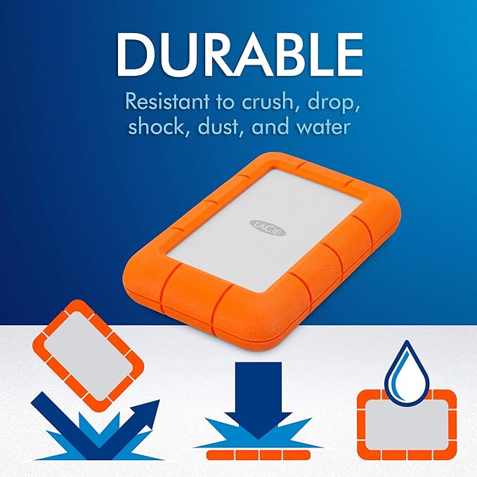 LaCie LAC9000298 La Cie Rugged Mini USB 3.0 / USB 2.0 External Hard Drive (9000298)