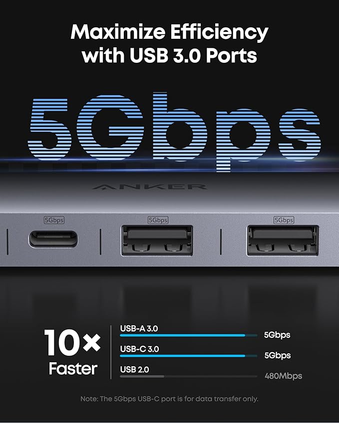 Anker USB C Hub, 7in1 Multi-Port USB Adapter for Laptop/Mac, 4K@60Hz USB C to HDMI Splitter, 85W Max PD, 2 USB 3.0 & 1 USBC Data Ports, SD/TF Card Reader, for Type C Devices (Charger Not Included)