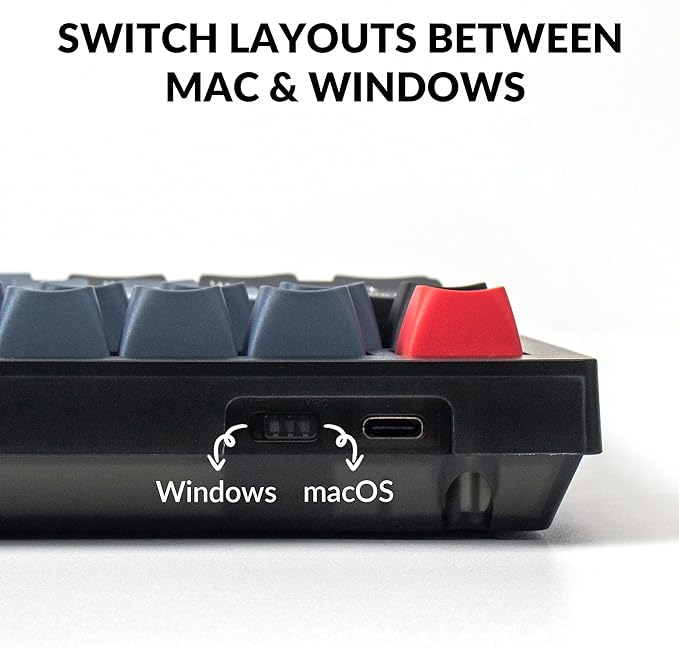 Keychron V1 Wired Custom Mechanical Keyboard, 75% Layout QMK/VIA Programmable Macro with Hot-swappable Keychron K Pro Brown Switch Compatible with Mac Windows Linux (Frosted Black - Translucent)