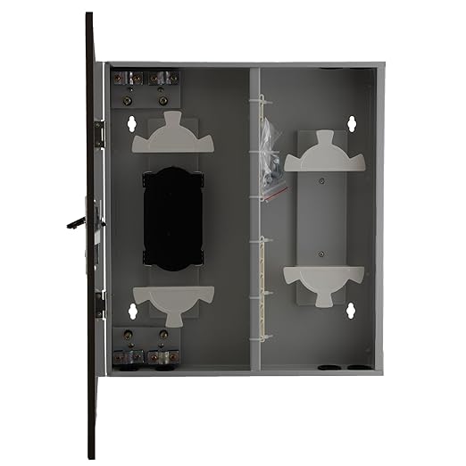 NavePoint Indoor Fiber Enclosure, 24 Port, Supports SC/ST/FC/LC Duplex Adapters, Splice Tray, Wall Mount, SPCC Steel, for FTTH, Telecom, CATV, LAN, Data Centers