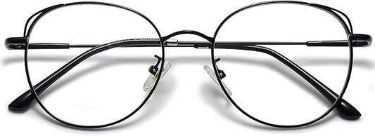 SOJOS Cat Eye Blue Light Blocking Glasses for Woman Hipster Metal Frame Womens Eyeglasses She Young SJ5027