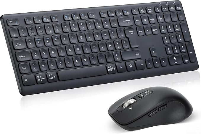 M9300 Wireless Keyboard and Mouse, 2.4G USB Receiver and Dual Bluetooth, Multi Device Keyboard Mouse Combo for Computer, Laptop, iPad, ChromeBook (Original Language, English)