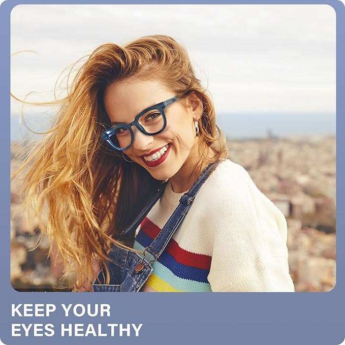 OPTOFENDY Oversized Blue Light Blocking Glasses for Women, Fashion Square Computer Eyeglasses