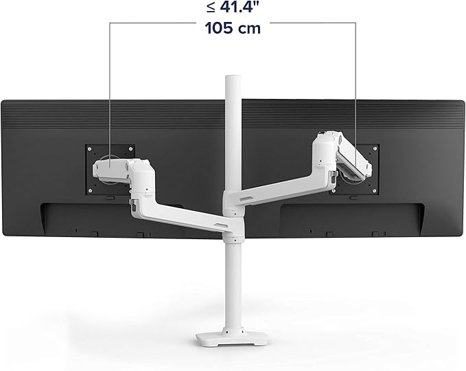 Ergotron – LX Vertical Stacking Dual Monitor Arm, VESA Desk Mount – for 2 Monitors Up to 40 Inches, 7 to 22 lbs Each – Tall Pole, White