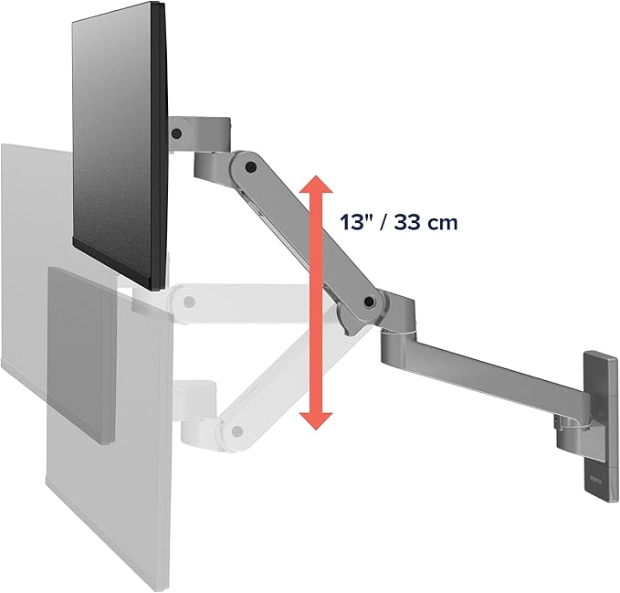 Ergotron – Upgraded LX Pro Premium Single Monitor Arm, VESA Wall Mount – for Monitors Up to 34 Inches, 4 to 22 lbs – Dark Grey