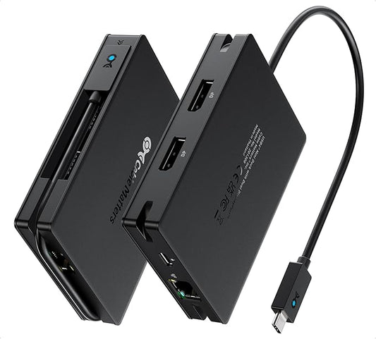 Cable Matters 8-in-1 Portable 40Gbps USB4 Hub (USB 4 Dock) Dual DisplayPort 4K@60Hz, Single DP 4K@240Hz/8K@60Hz, 100W PD, Gigabit Ethernet, Limited macOS Display Support, Thunderbolt 4 Compatible