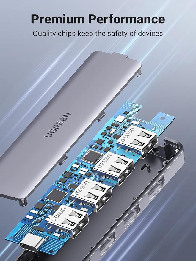 UGREEN USB C to USB A Hub with 4 USB 3.0 for Laptop, MacBook Pro/Air, Mac mini M4, iMac, iPad Pro, Chromebook, Dell XPS, Galaxy S23, and More, 0.5FT