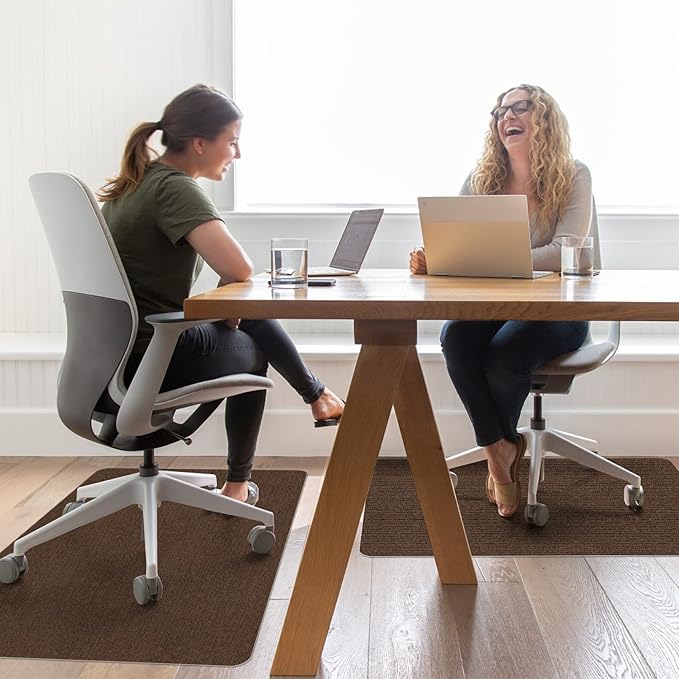 Sycoodeal Office Chair Mat for Hardwood Floor,Office Computer Gaming Chair Mat for Tile Floor,Large Floor Protector Rug,Anti-Slip,Easy to Clean,Coffee(55"x36")