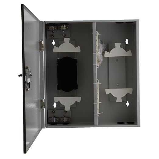 NavePoint Indoor Fiber Enclosure, 48 Port, Supports SC/ST/FC/LC Duplex Adapters, Splice Tray, Wall Mount, SPCC Steel, for FTTH, Telecom, CATV, LAN, Data Centers
