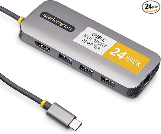 StarTech 24-Pack USB-C Docking Station for MacBook Pro M1 M2 M3 M4 and Windows, 4K 60Hz HDMI, USB 5Gbps, 100W Charging