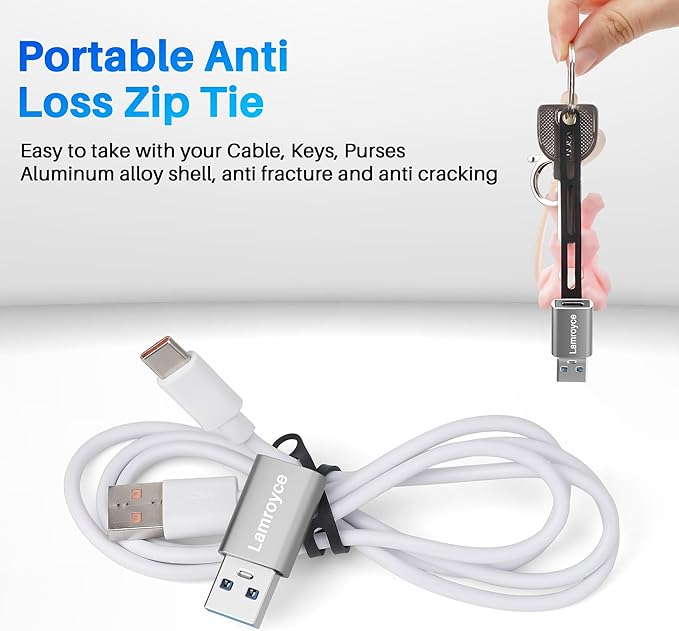 USB 3.0 to USB C 3.1 Adapter 4 Pack, Portable USB Type-C Female to USB A Male Converter Connector, with Lanyard Keychain Support fast charging and 5Gbps data transfer for iPhone17/16 Series,Galaxy S25