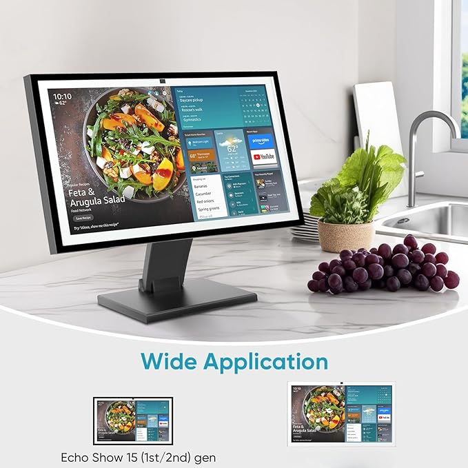 Jakeko Lay Flat Monitor Stand 24 inch - Low Foldable Monitor Stand Universal VESA 100 Adjustable