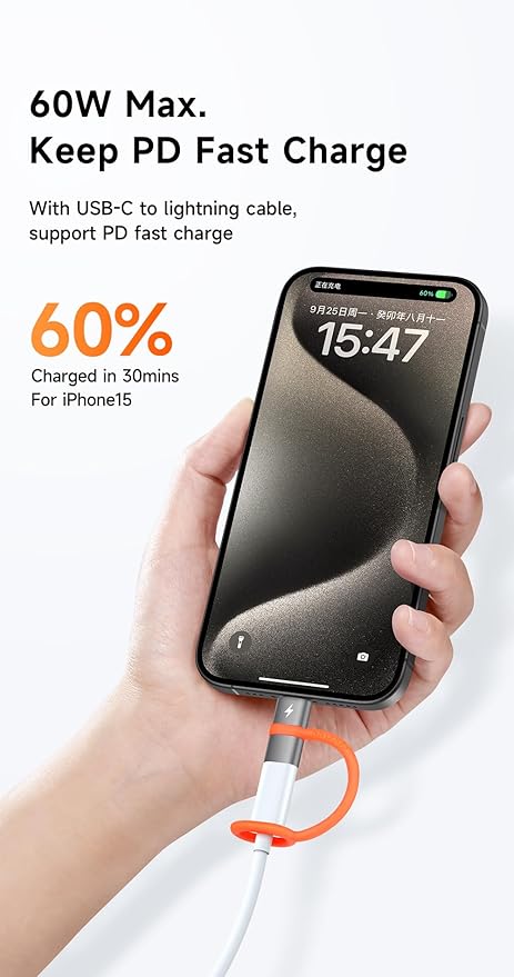 mcdodo Lightning Female to USB C Male Adapter 60W Lightning to Type-C Adapter Support Charging and Data Transfer for iPhone 15 16 Pro/ProMax/Plus/iPad Pro/iPad/MacBook/Galaxy,Not Support OTG/Audio