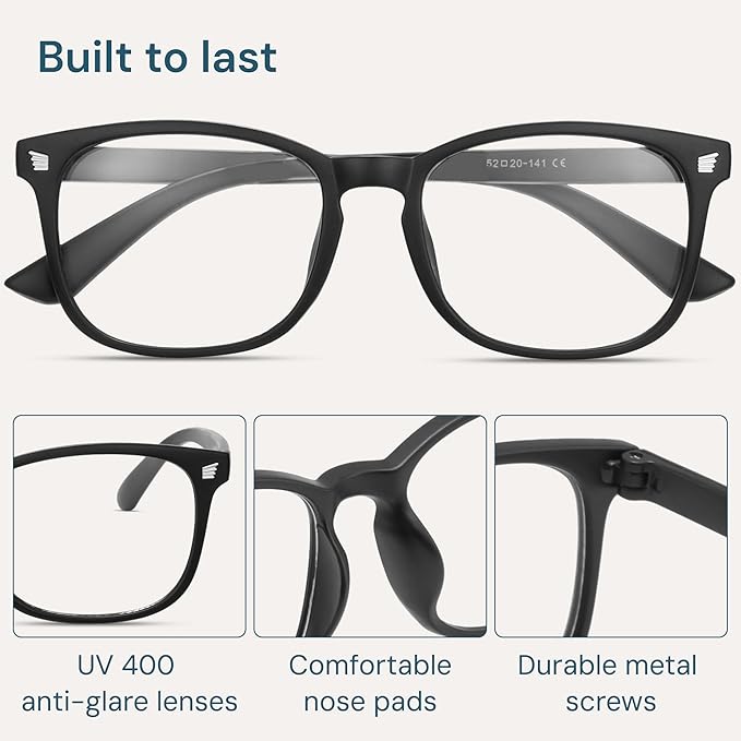 Gaoye Blue Light Glasses for Men - Blocking Square Eyeglasses, Anti UV Ray Computer Gaming Glasses Blue Blockers for Women