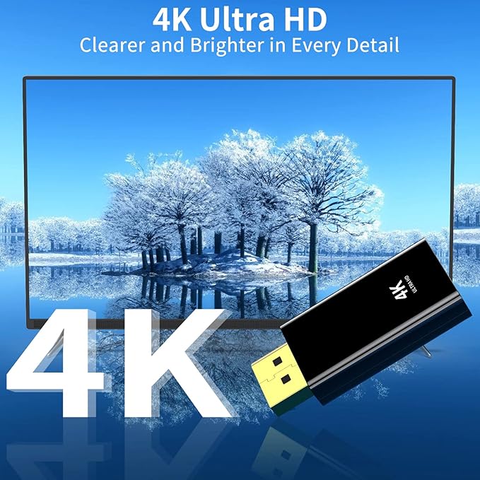 4K DisplayPort to HDMI Adapter 10 Pack,24K Gold Plated Uni-Directional Display Port DP to HDMI Passive Adapter Compatible for HP, HDTV, AMD, NVIDIA,Dell, GPU,Projector, PC,Desktop
