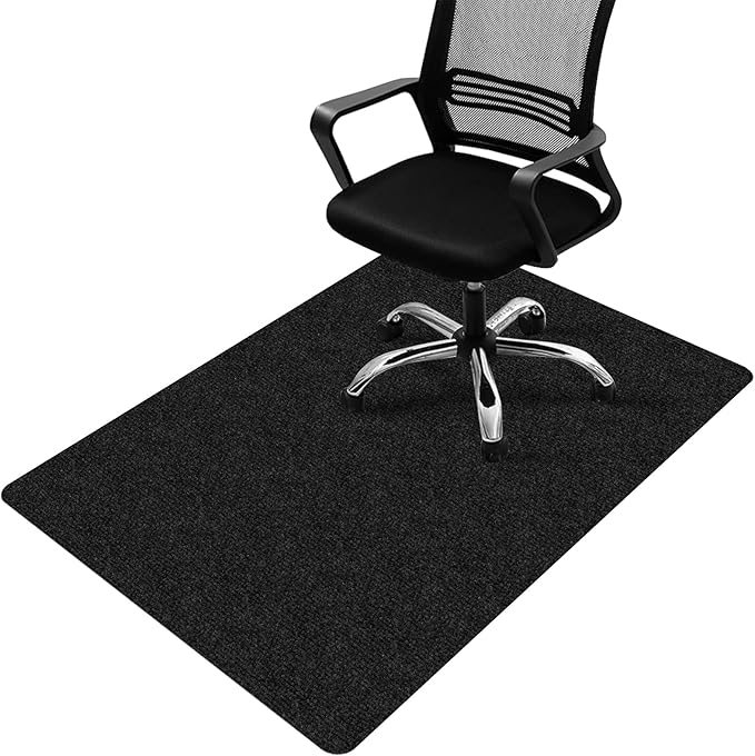 HomeMall Office Chair Mat for Hardwood and Tile Floor, 55" x 35" Computer Chair Mat, Non-Slip Floor Protector, Under Desk Mat for Rolling Chair, Black