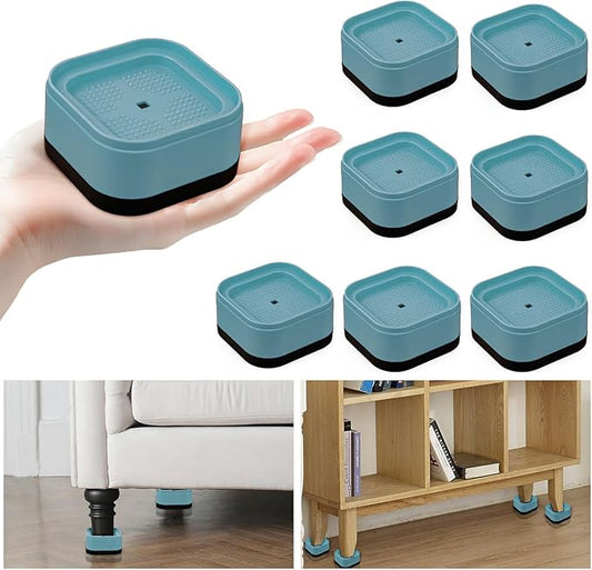 4 Pack Furniture Risers, Adjustable Bed Risers Heavy Duty Stackable Bed Raisers for Table Desk Couch Chair Sofa Cabinet Bed Legs Lift Height 1"