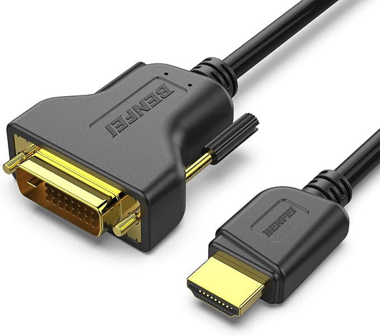 BENFEI HDMI to DVI Cable, 4.5m Bidirectional DVI-D 24+1 Male to HDMI Male Adapter Cable High Speed Compatible 1080P Full HD Compatible for Raspberry Pi, Roku, Xbox One, PS4 PS3