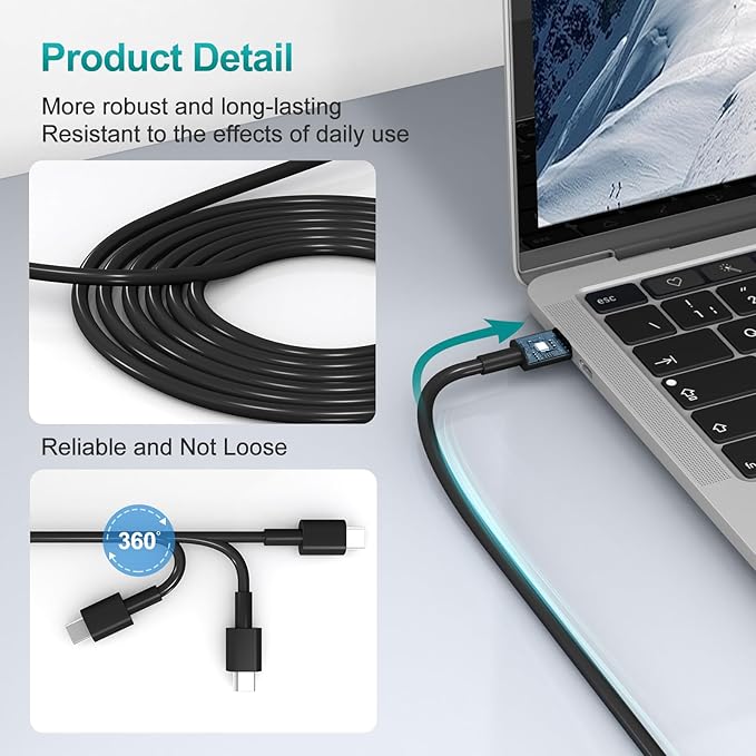 65W Laptop Fast Charger USB C Compatible with Dell Latitude 5320 5520 5530 Latitude 7200 7320 7330 2-in-1,Inspiron 15 16, Chromebook 11 13,XPS 13 15 Included Power Cord