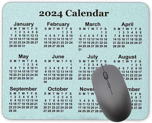 Calendar Mouse pad, Natural Rubber Mouse Pad, Quality Creative Gaming Rectangle Mouse Personalized Desk Mouse Pad 9.5 inch x 7.9 inch (Calendar 2024)