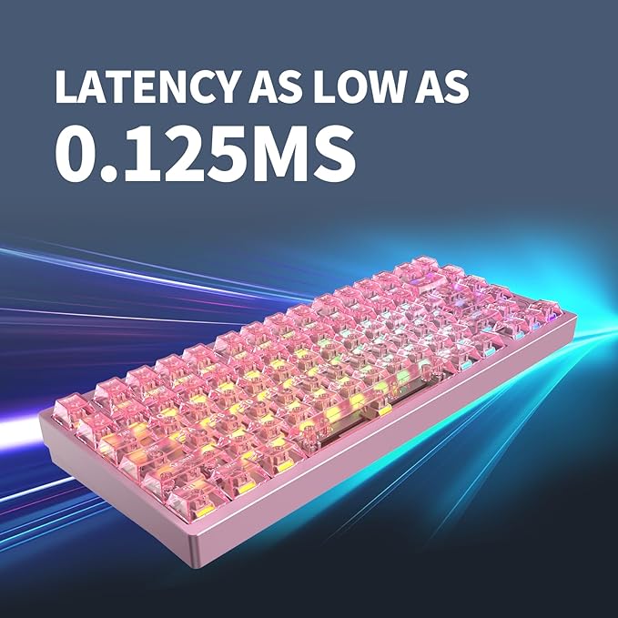 MG75PRO 81 Keys Wired Magnetic Switch Mechanical Keyboard, Hall Effect, 8KHZ/ARGB/CNC Aluminum, Gasket Structure Gaming Keyboard(Pink)