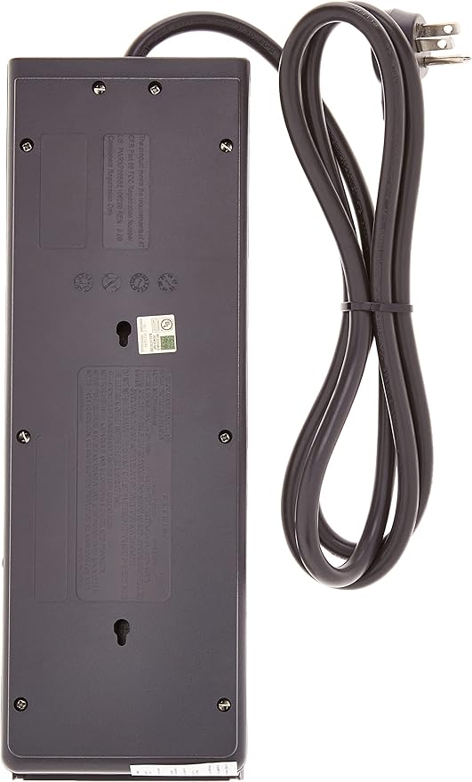 Belkin 8-Outlet Power Strip Surge Protector w/Flat Plug, 6ft Cord – Ideal for Computers, Home Theatre, Appliances, Office Equipment (3,550 Joules) - (Pack of 3)