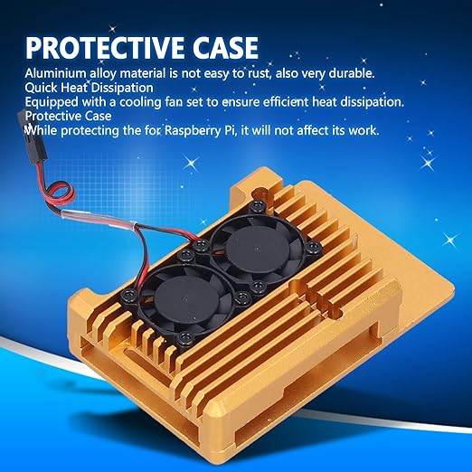 Hyuduo Protective, Aluminum Alloy Enclosure with Dual Cooling Fan, Hex Wrench and Screws, for 3 Model B B