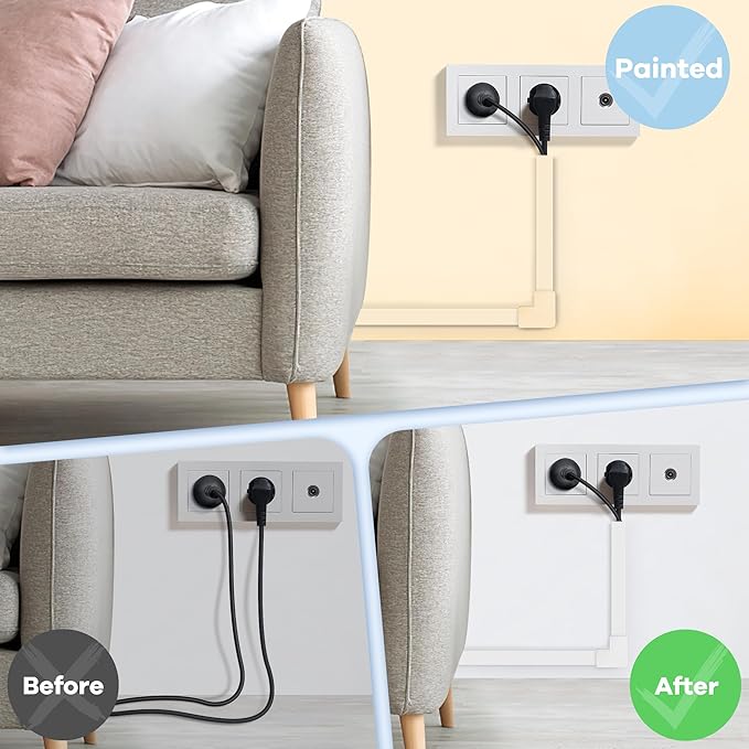 Cord Covers for Wires on Wall Extra-Long, 13.12ft TV Cord Hider Kit, Paintable Cable Management Concealer, TV Wire Hider for Wall, White Cable Raceway Channel, 4 x L39in x W0.95in x H0.55in