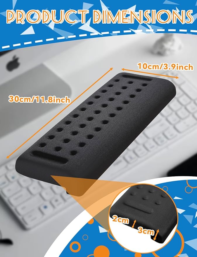 2 Pack L-Shaped Ergonomic Keyboard Mouse Pad for Wrist Rest, Desk Elbow Wrist Pad Mat Non Slip, Wrist Support for Computer Keyboard Typing and Pain Relief, Desk Pad for Office, Work, Gaming
