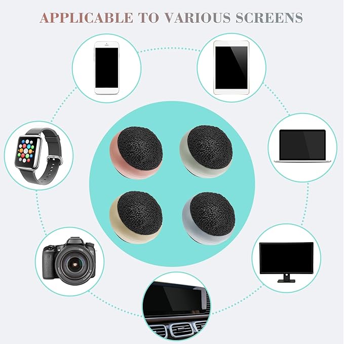 Suclain 4 Pack Touch Screen Cleaner Balls Phone Cleaning Ball Microfiber Touch Car Screen Glass Cleaner for Easter Computer Laptop Phone Monitor