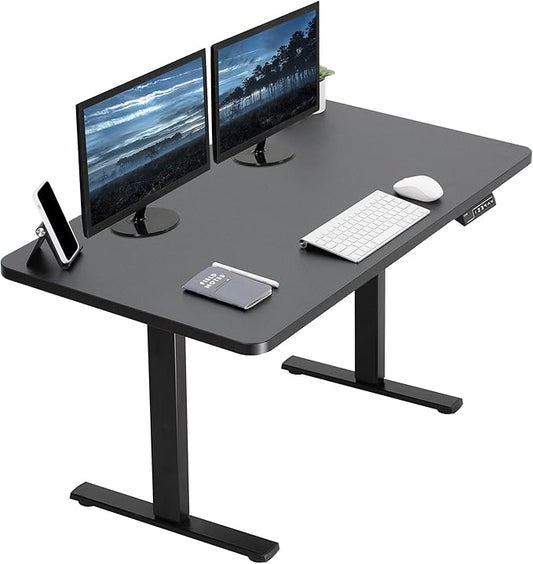 VIVO Electric 43 x 24 in Standing Desk, Memory Height Adjustment, 1B Series, Holds 220 lbs, Black Top, Black Frame, DESK-1B4B