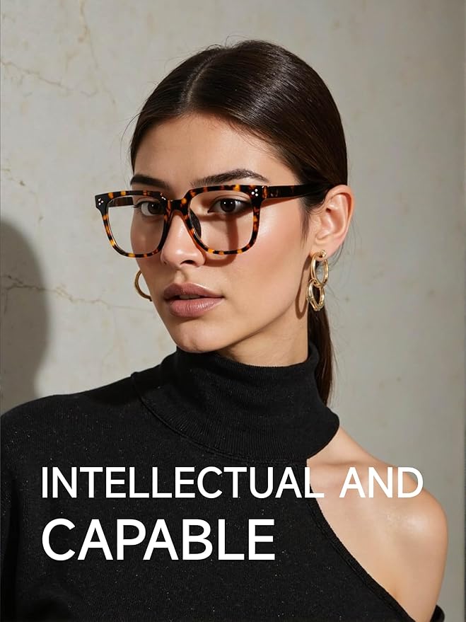 Oversized Square Blue Light Glasses for Woman Men fashion Reduce Eyestrain Protection for TV/Computer/Gaming
