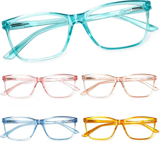 SIGVAN Ladies Reading Glasses Blue Light Blocking Spring Hinge Fashion Pattern Print Eyeglasses for Women
