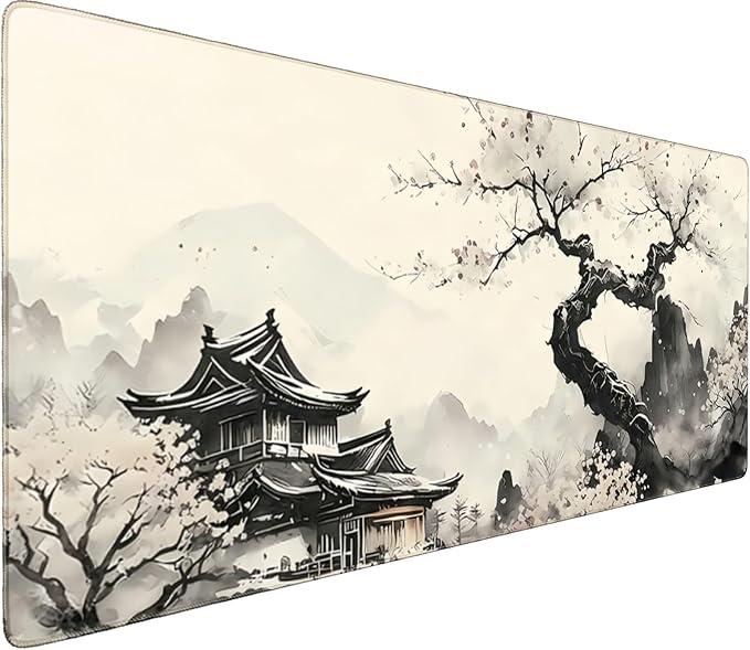 Full Desk Mouse Pad with Stitched Edges, 31.4” x 15.6” Waterproof Surface & Non-Slip Rubber Base – Ideal for Gaming, Office and Home