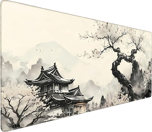 Full Desk Mouse Pad with Stitched Edges, 31.4” x 15.6” Waterproof Surface & Non-Slip Rubber Base – Ideal for Gaming, Office and Home